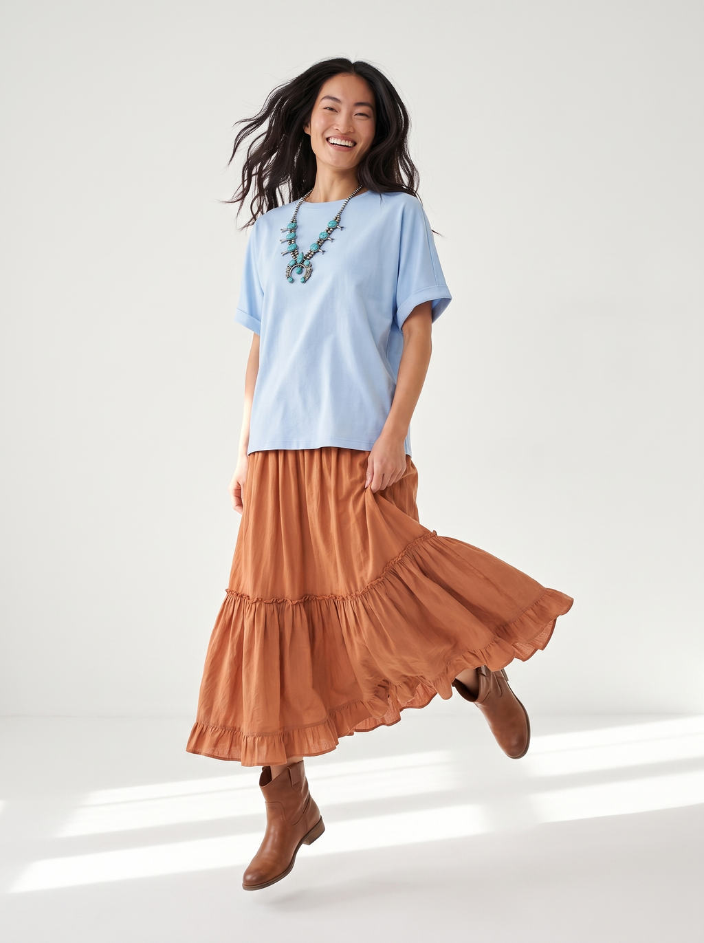 Camiseta Oversize con Mangas Vueltas
