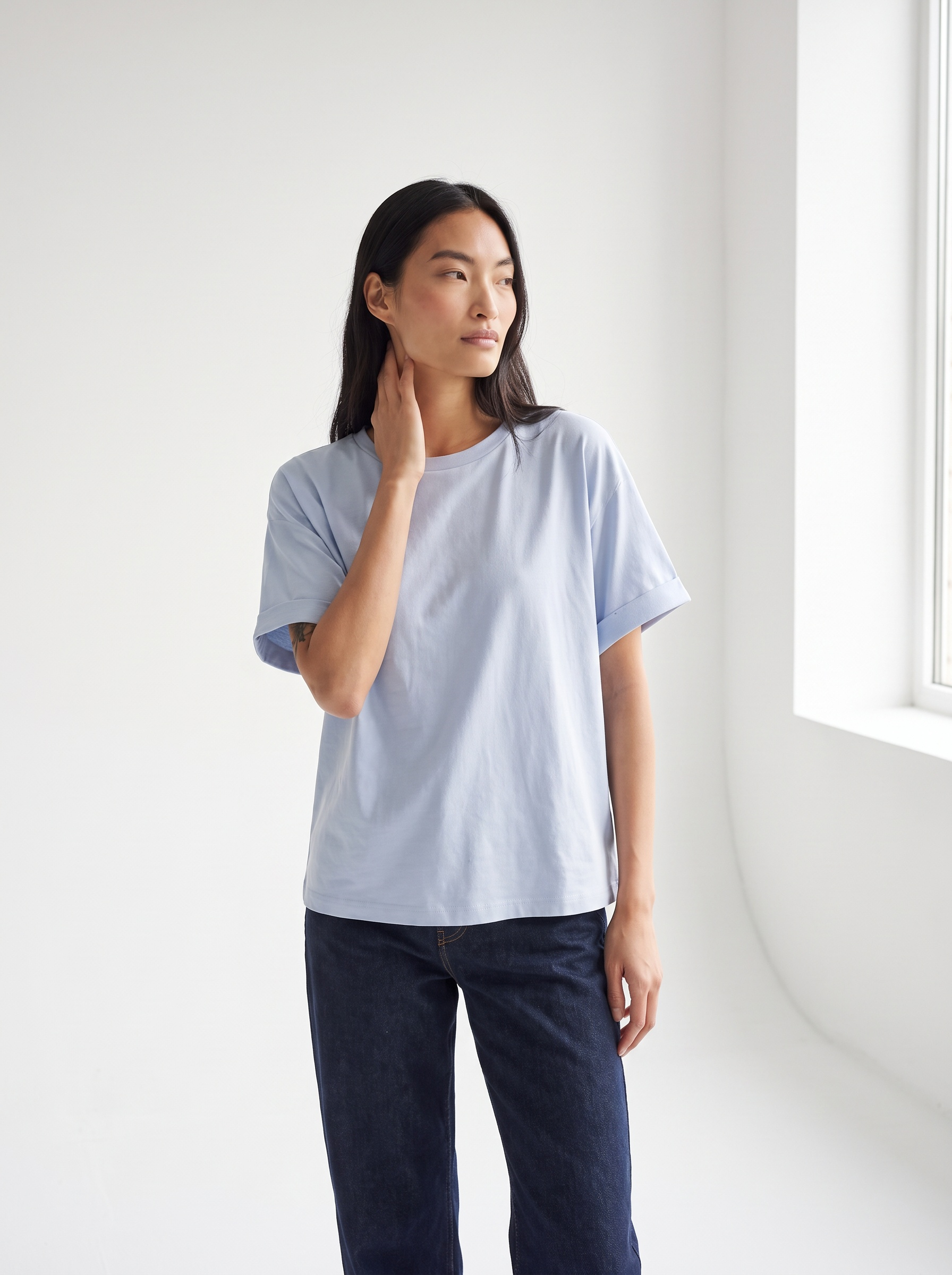 Camiseta Oversize con Mangas Vueltas