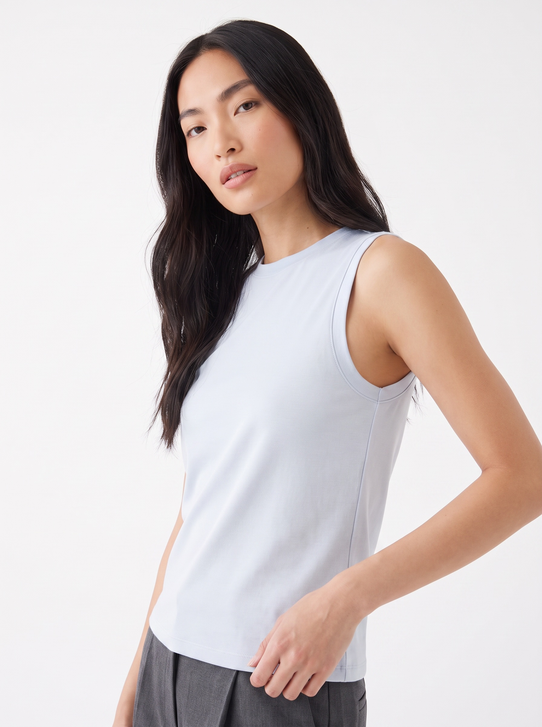 Camiseta Sin Mangas Azul Hielo