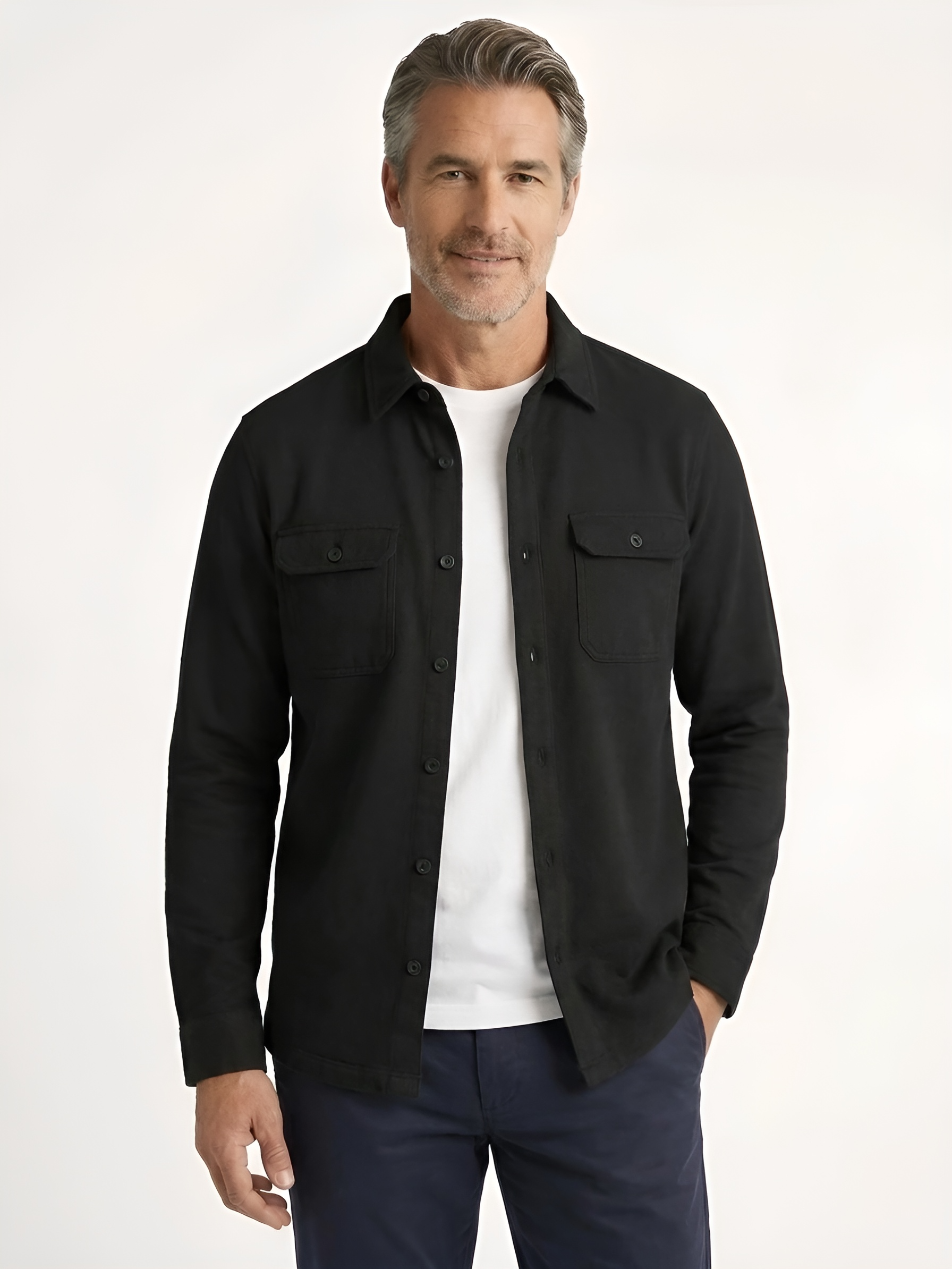 Sobrecamisa Felpa Negro Lavado