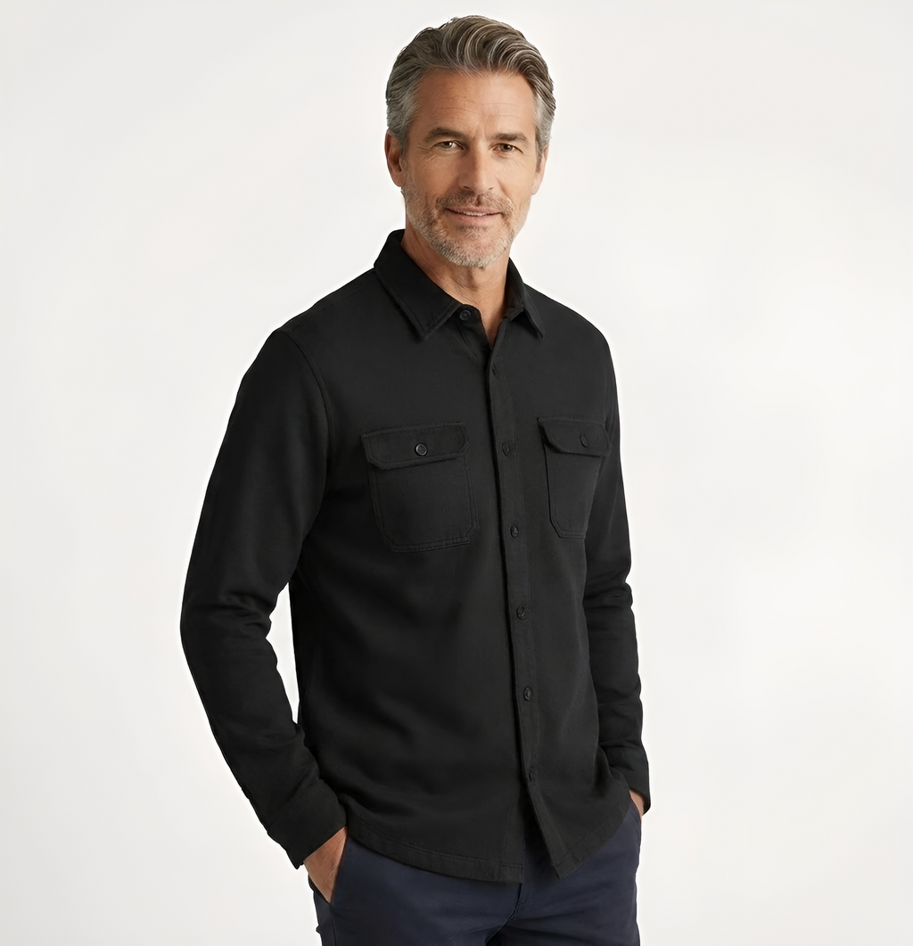 Sobrecamisa Felpa Negro Lavado