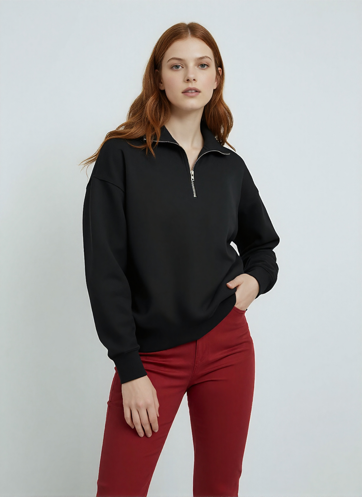 Sudadera Oversize Negra Unisex talla M  (Muestra)