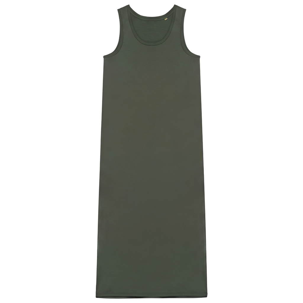 Vestido Largo con Aberturas laterales Khaki (Muestra de diseño)