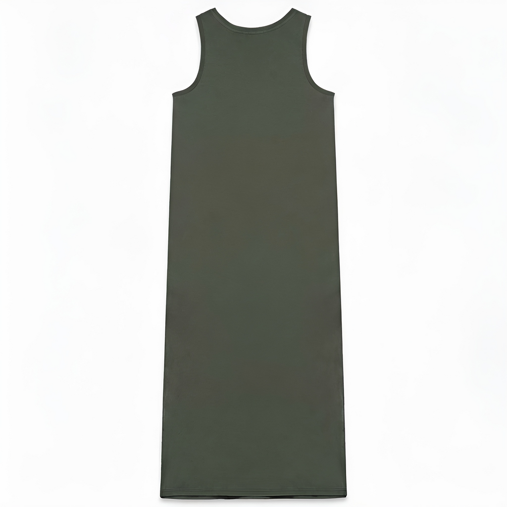 Vestido Largo con Aberturas laterales Khaki (Muestra de diseño)