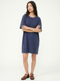 Vestido Oversize Efecto Lavado Azul Marino