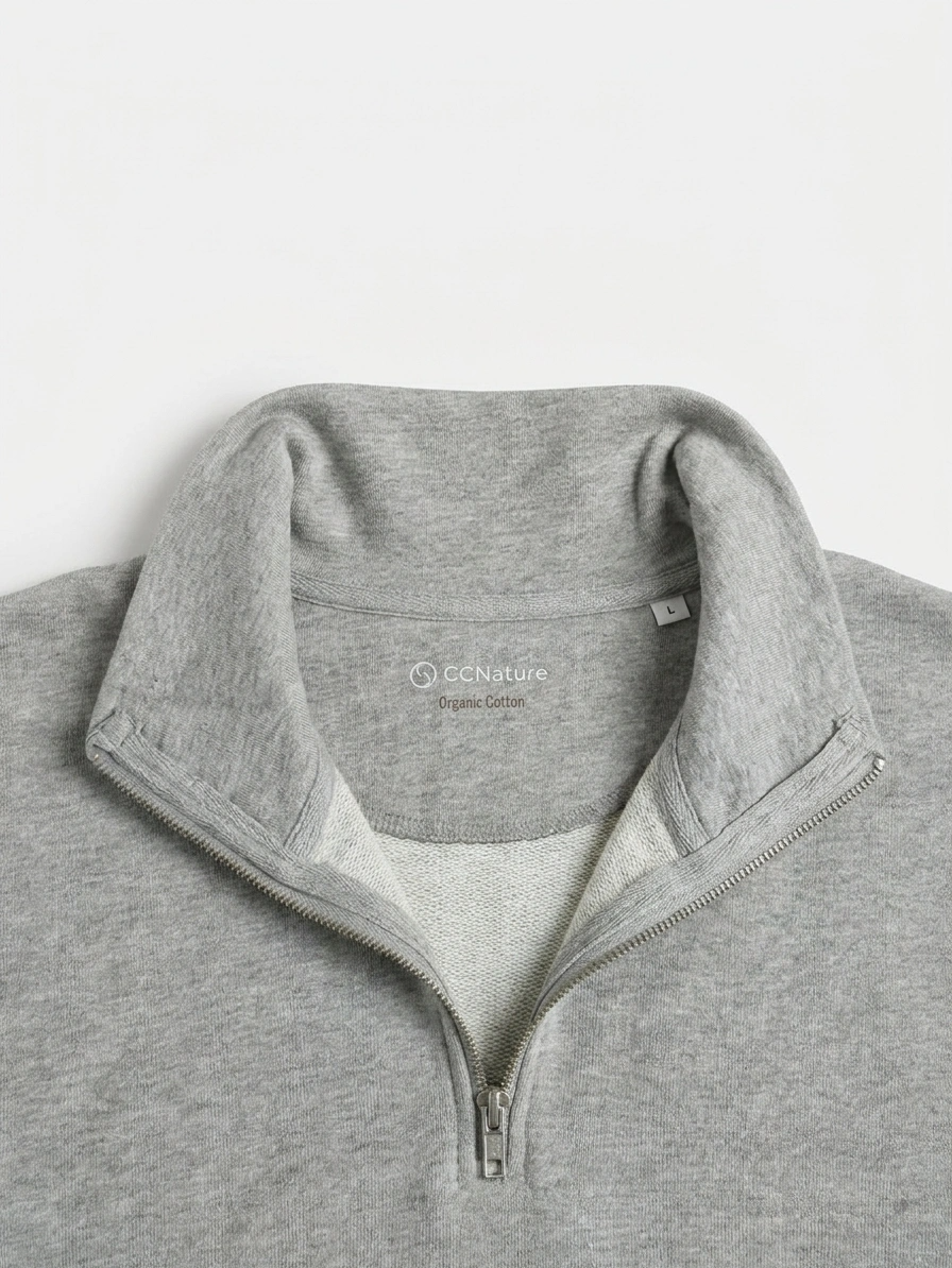 Sudadera Oversize Gris Jaspeado Unisex  talla L (Muestra)